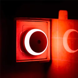 Smart Sensor LED Night Light with Auto Dimming (1pc Pink Red)