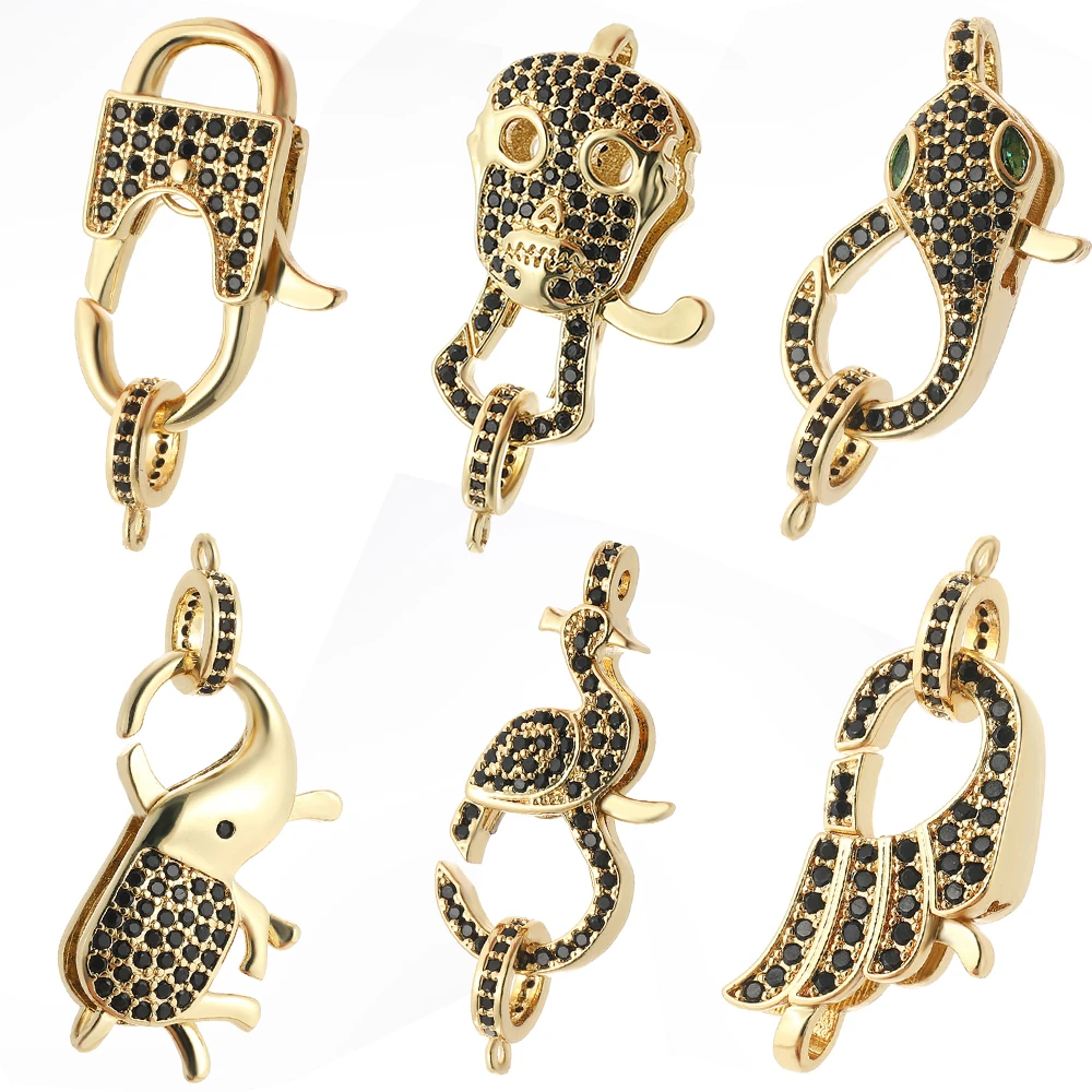 Crocodilo besouro cobra animais fivela encantos para fazer jóias diy colar  acessórios cobre incrustado zircão|Colares c/ pingente| - AliExpress
