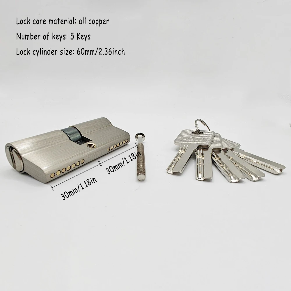 Customize The Same Key To Open All Cylinder European Standard Copper Lock Core Indoor and Outdoor Door Lock 5 Keys Cilindros