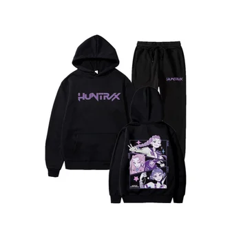 2025New موضة KpopHunting Witch Group مقنعين فضفاضة تناسب الرجال والنساء مجموعة البلوز الرياضية غير رسمية
