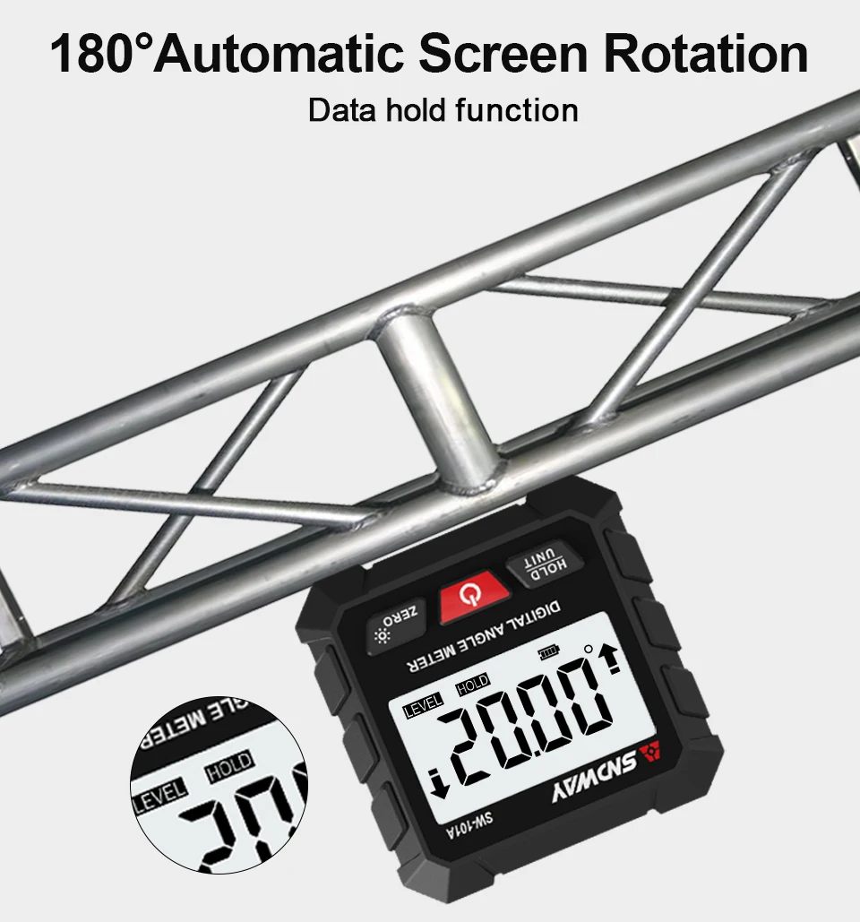 SNDWAY Digital Inclinometer High Precision Electronic Angle Ruler Portable Level