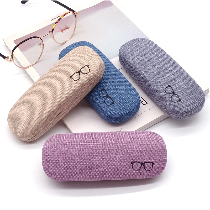 Glasses Case Men Women Linen Cloth Eyeglass Cases Cover Hard Glasses Box Holder Eyewear Storage