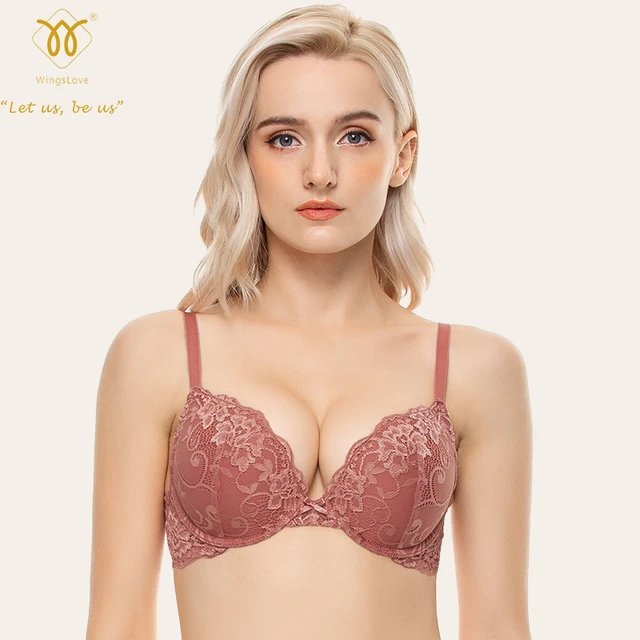 WingsLove Women's Sexy Lace Bras Push Up Underwired Female Bra