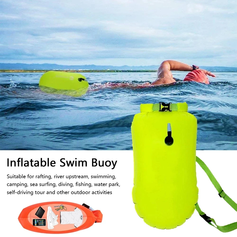 Safety Swimming Buoy, Air Dry Bag, Inflatable Float Bag, Lifesaving Buoy for Water Sport, New