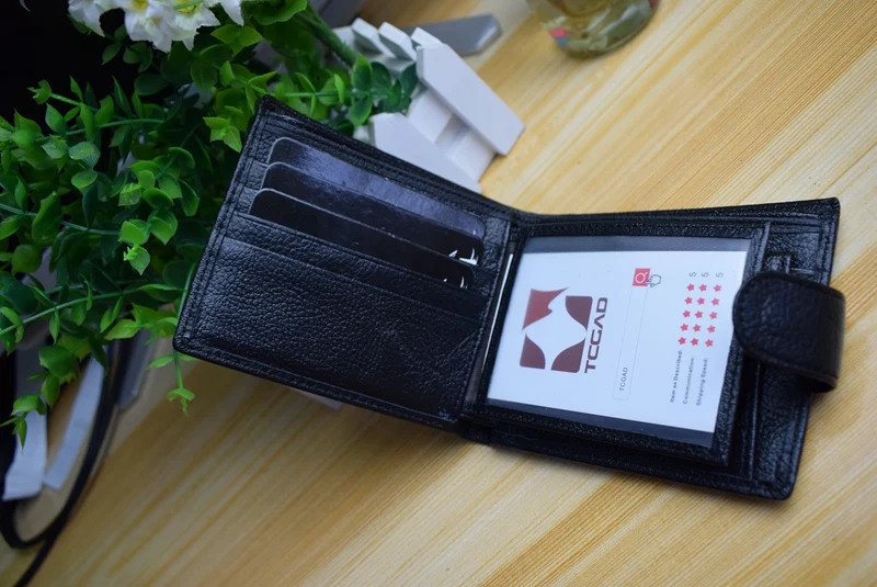 2024 New Genuine Leather Card Holder Wallets Custom Slim Classic Wallets for Men Short Luxury Rfid Foldable Money Purse