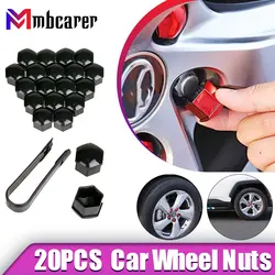 20Pcs 17mm Car Wheel Nuts Covers Auto Caps Hub Screw Protector Bolt Head Cover Cap Plastic Tire Wheel Screw Bolts Car Styling Z2