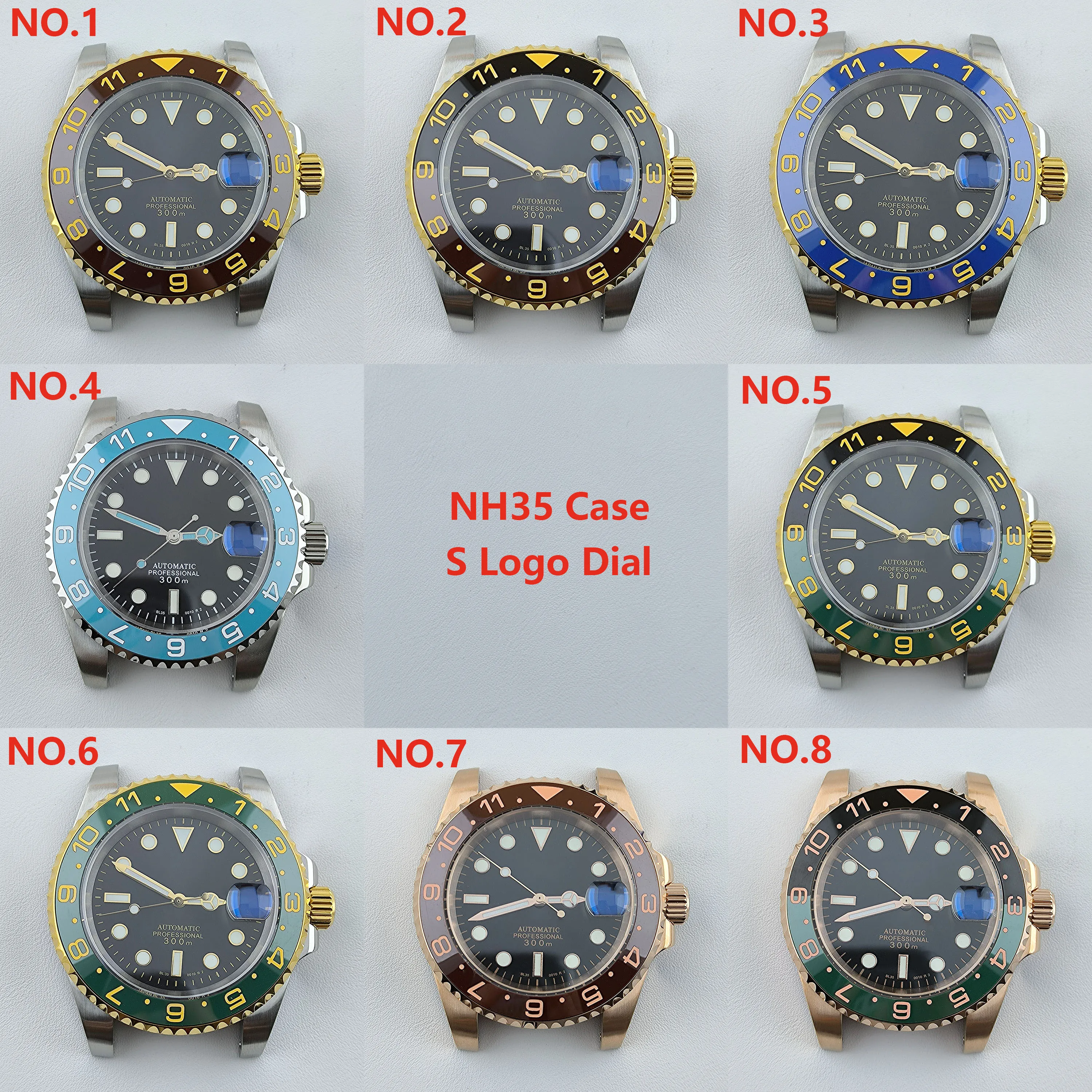 

40mm NH35 Case Stainless Steel Case Men Automatic Mechanical Watch Sapphire Glass Waterproof Watch fit NH35 Movement