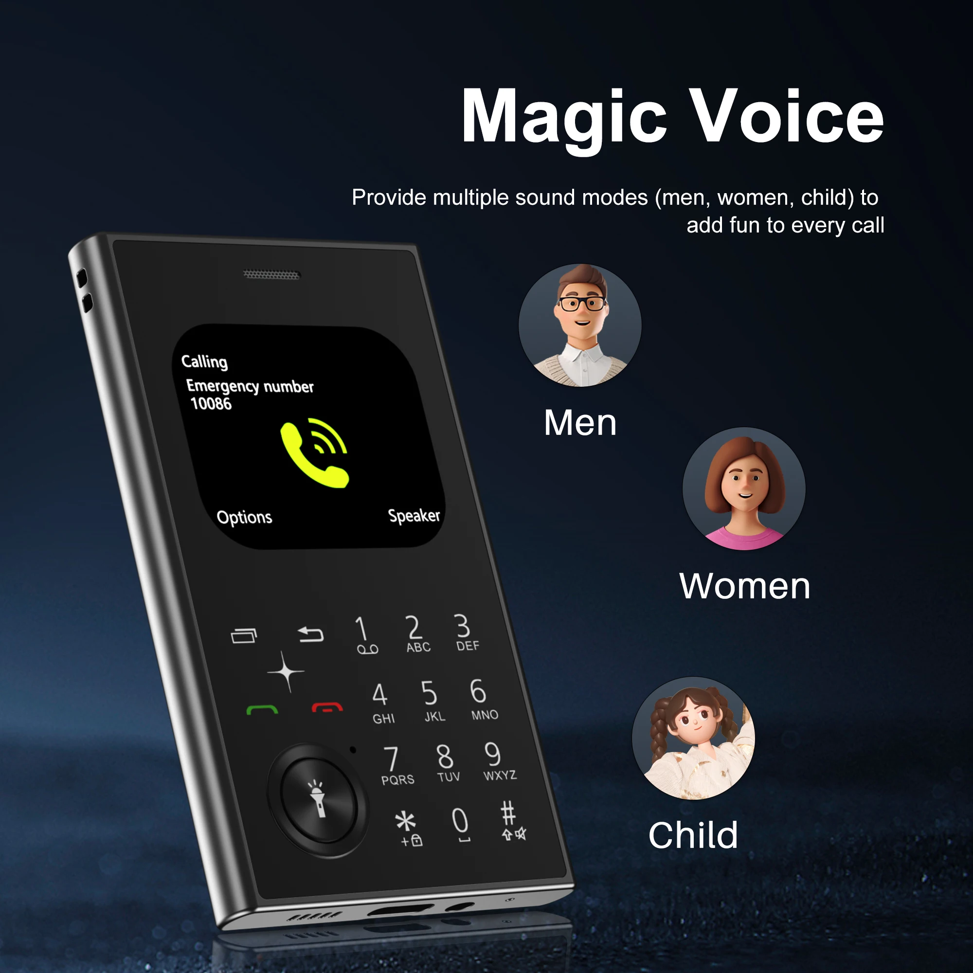 SERVO V8 Mini Mobile Phone 2.01" HD Round Screen Dual SIM Card Speed Dial Magic Voice FM Radio Flashlight Small Cellphone Type-C 5