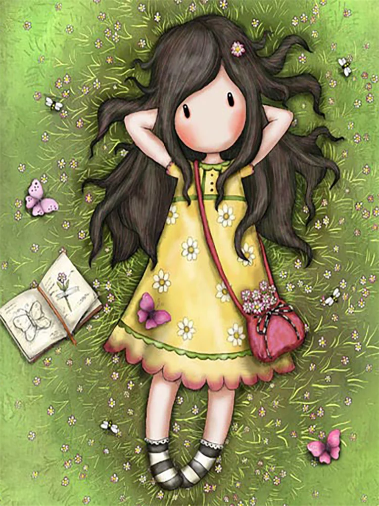 Cartoon Mädchen Prinzessin Kreuzstich Komplettset DIY Stickerei Handwerk Handarbeit Stricken Malerei Zahnseide gestempelt Großhandel – Detail 16