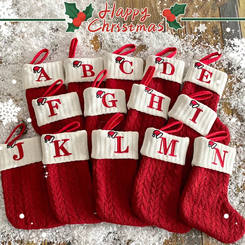 Christmas Decoration Decorative Letters Christmas Boots Stocking Gift Bag Tree Hanging Pendant New Year Deco christmas gift bags gift bags christmas stockings