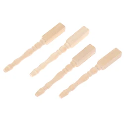 4pcs 1:12 Wooden Dollhouse Table Leg Miniature Furniture Diy Dollhouse Accessories Simulation Table Feet Model Dollhouse Toy