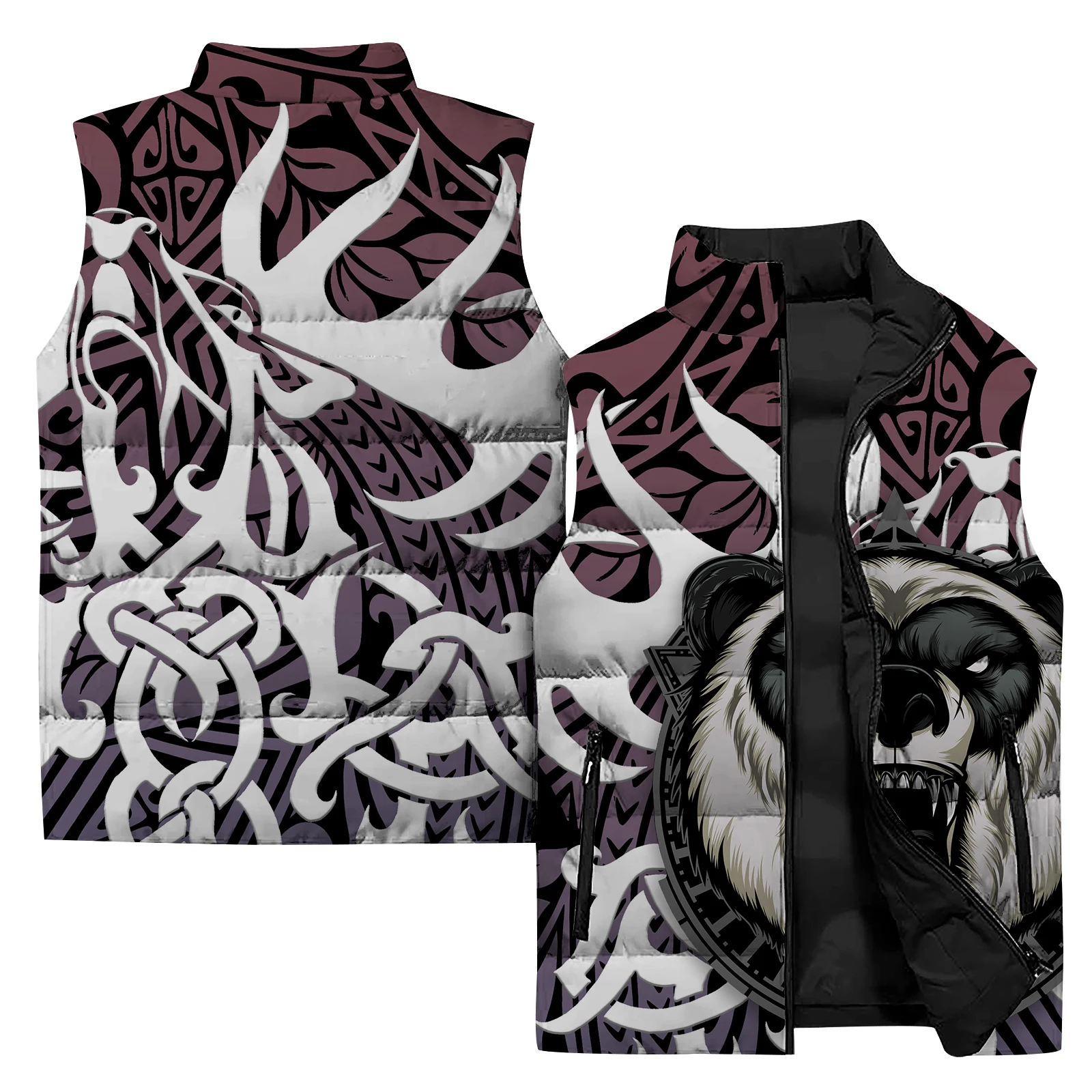 thumbnail image 1 of Chaleco de viento frío cómodo y versátil para hombre, tendencia de moda, estampado de tigre, ropa informal y cálida para hombre, chaquetas de invierno para hombre, chalecos, 1 of 4