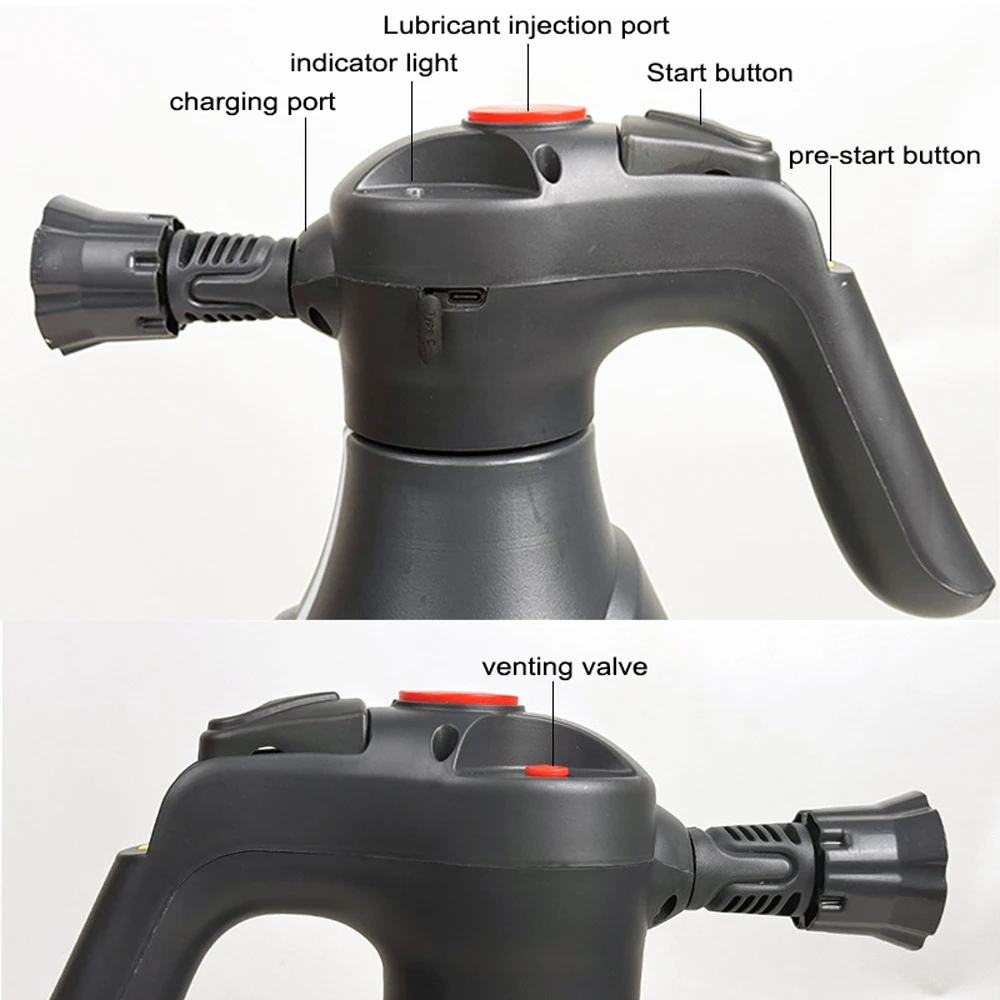 2L Electric Foam Sprayer Wireless Car Washing Tool Foaming Pump Blaster Househol