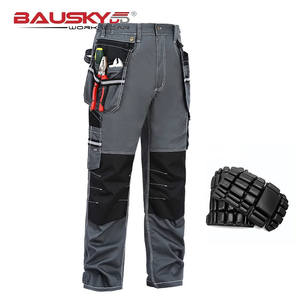 Cotton Work Pants Men Electrician Protection Construction Pants With Knee  Pads Work Trousers Men Multi Pockets  Cargo Pants  AliExpress