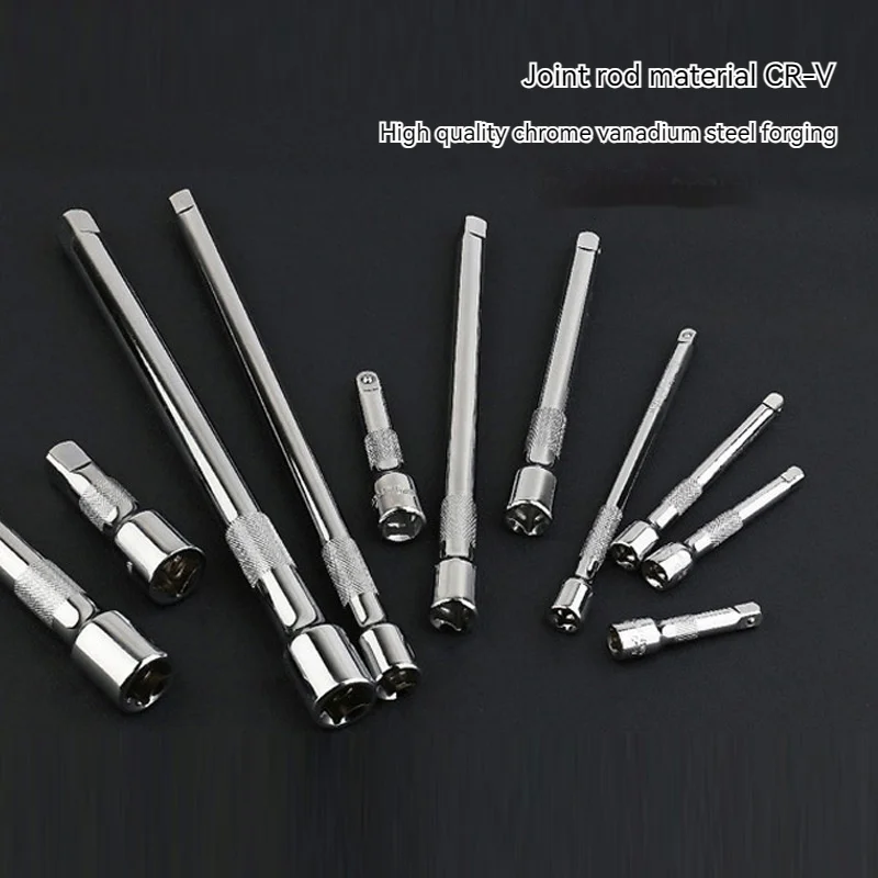 1/4 3/8 1/2 Socket Ratchet Wrench Extension Bar 50/75/100/125/150/250mm Long Bar Steering Sleeve Connecting Rod Accessories 3