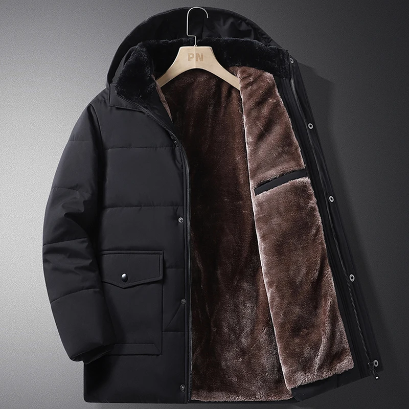 Winter parka men M-6XL 7XL 8XL New jacket Mens section Plus velvet thickening Hooded coats men's casual warm jackets coat 9986