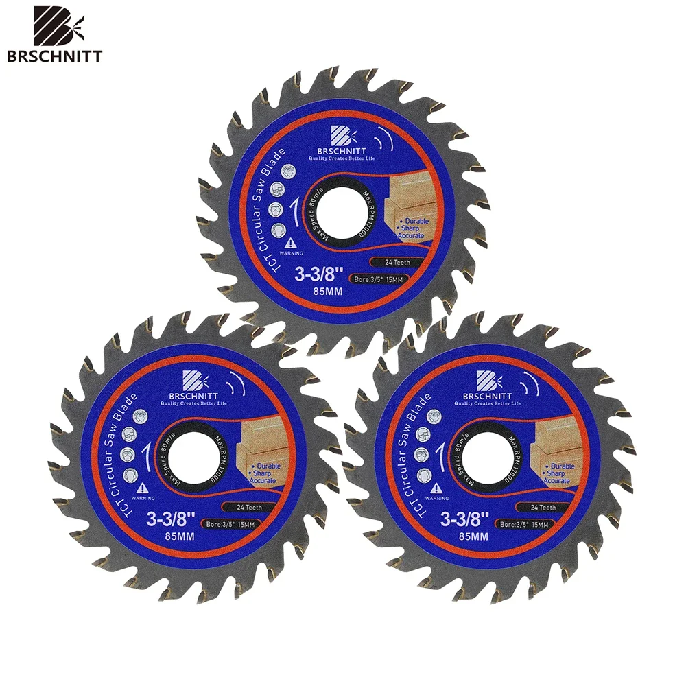 BRSCHNITT TCT Cutting Disc Diameter 75mm 85mm Mini Saw Wood Working Saw Blades Plastics Wood Composites Cutting Disc Saw Blade