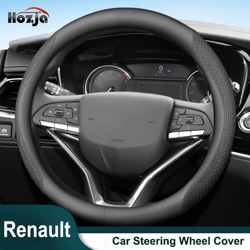 

Чехол на руль для Renault Captur 2013, 2014, 2015, 2016, 2017, 2018, 2019, кожаные противоскользящие двухцветные автомобильные аксессуары