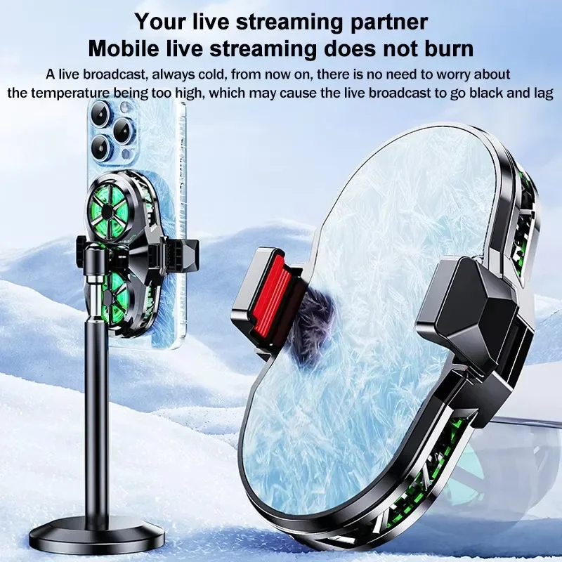 Dissipateur thermique double ventilateur X117A pour téléphone portable, rechargeable et doté d'un port USB-C, compatible avec les jeux Android, iOS et PUBG._voghion.com