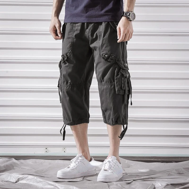 thumbnail image 1 of Pantalones cortos de camuflaje para hombre, estilo cargo, para senderismo, de combate, de camuflaje, estilo bermudas, de diseñador, de moda, elásticos, de algodón de lujo, holgados, 2024, 1 of 5