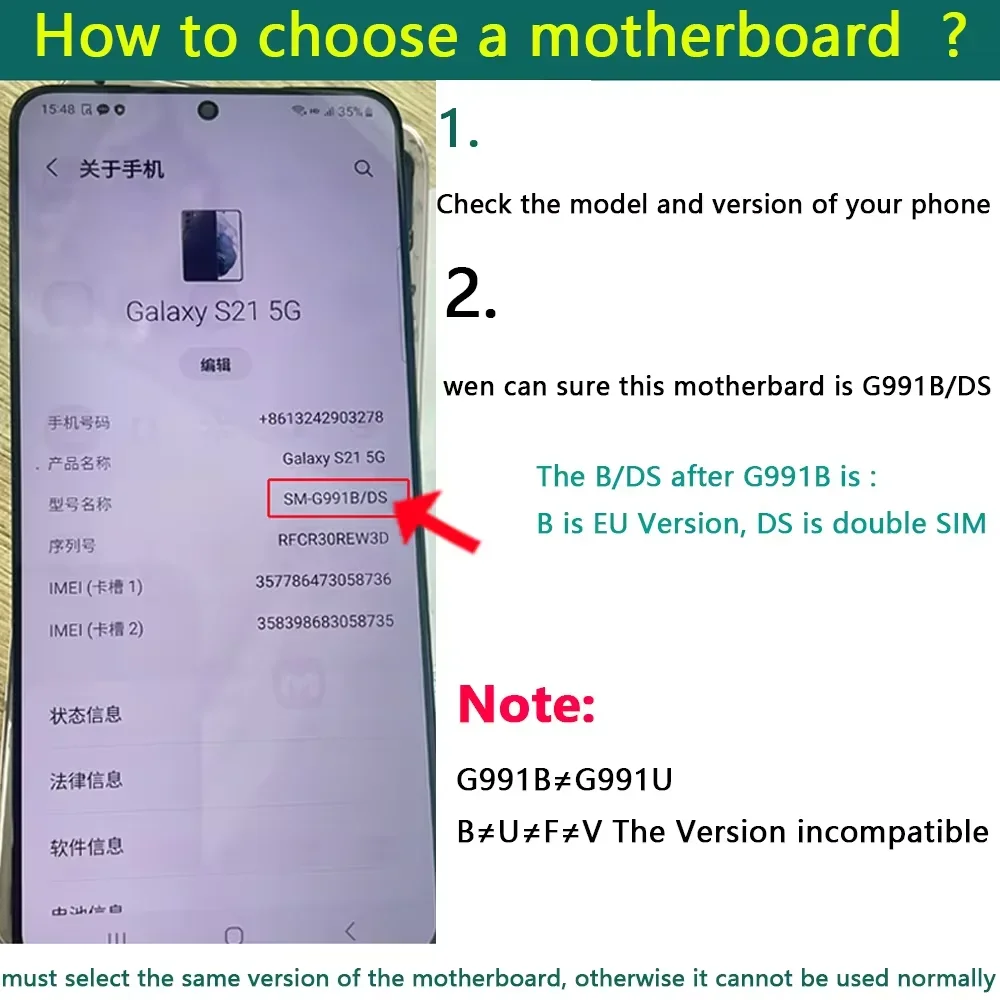 Working Unlocked Motherboard for Samsung Galaxy S21 G991U G991B G990F S21 Ultra G998U G998B Plus 5G G996B G996U Logic Board samsung motherboard mobile motherboard
