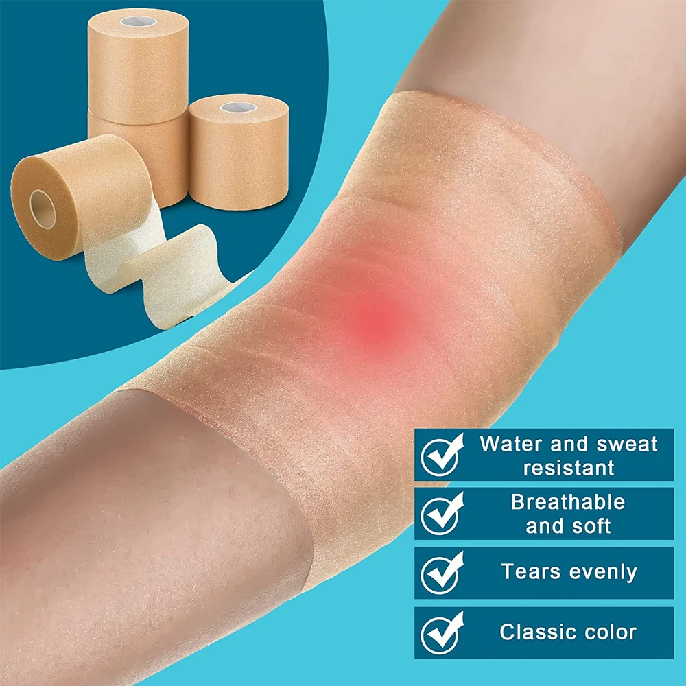Medical Bandage Kinesiology Tape 1 Roll Self Adhesive Bandage Wrap Athletic Sports Cohesive Tape Self Adherent Medical Tape Flexible Waterproof Elastic Bandages