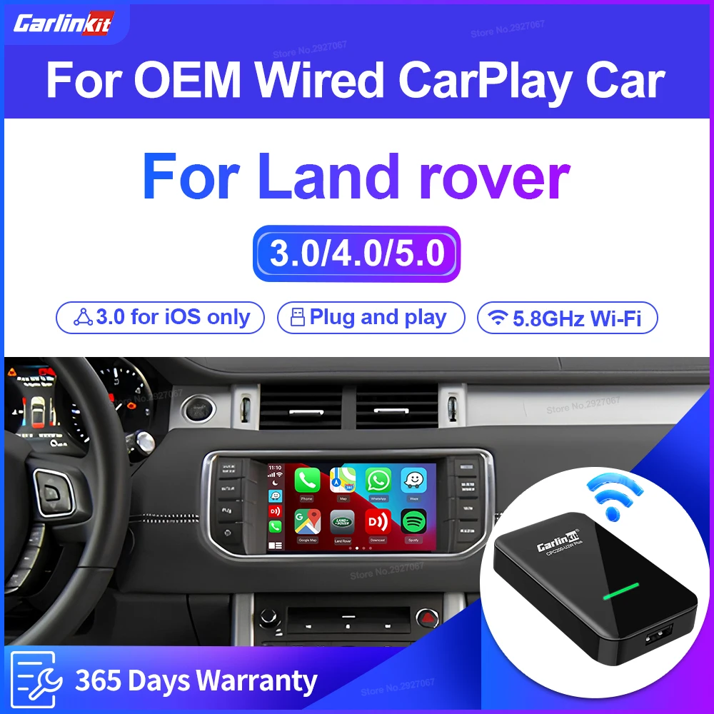 Carlinkit 5.0 4.0 3.0 Carplay Wireless Adapter Wifi Connect Apple Car Play  Ai Box for Land Rover Evoque Discovery Sport Defender