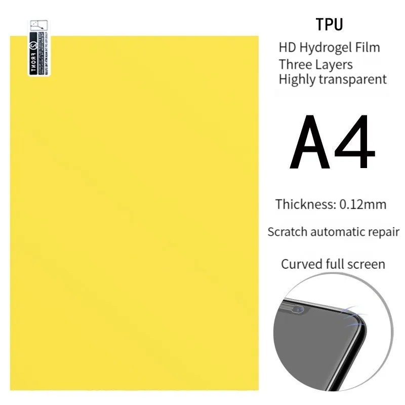 TPU A4 Hydrogel Curved screen laser Mobile Phone Matte Privacy Film Anti-blue and purple light High viscosity explosion-proof