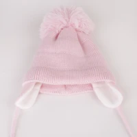 Winter Warm Knitted Baby Hats for Girls Pom Pom Kid Toddler Boys Beanies Cap with Fleece Lining 5