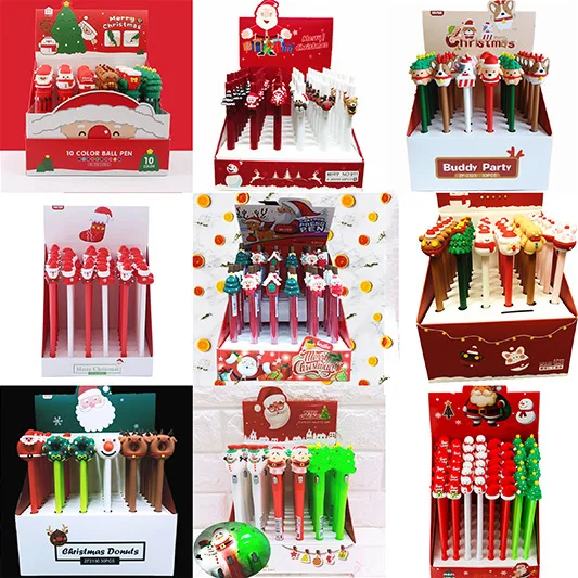

Cute 12style Christmas Creative Neutral Pens 24-48 Cartoon 0.3 0.5mm Office Writing Tools General Children's Stationery Gifts