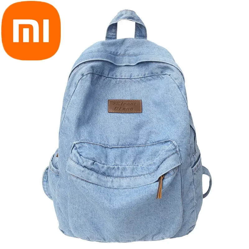 

Xiaomi Backpack Schoolbag Boys' High School High Capacity Denim Middle School Leisure Women's Backpack