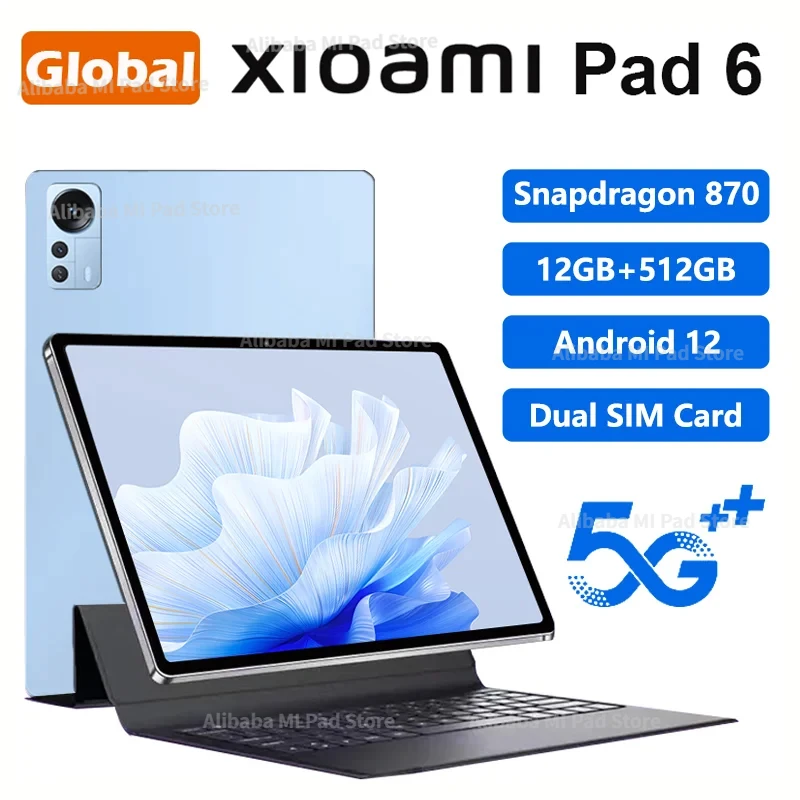 

2024 Original Global Version Tablet PC Android 12 Pad 6 Pro 12GB ROM 512GB Snapdragon 870 Octa Core HD 2K Tablets 11 inch Mi Tab