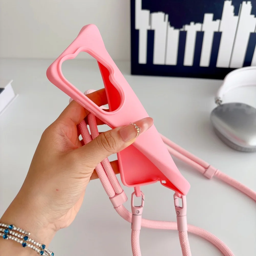 Universal Crossbody Lanyard Silicone Soft Case with Necklace Shoulder Strap - Shockproof Cover