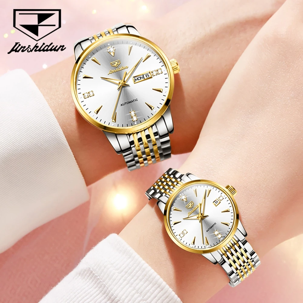 JSDUN 8943 Automatic Watches Simple Business Mechanical Couple Watch Fashion Original Calendar Deep Waterproof Dress Wristwatch