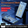 100W Transparent Mecha Wind Mobile Power Bank with a Large Capacity of 50000mAh Fast Charging built-in Cable Suitable for iphone 3