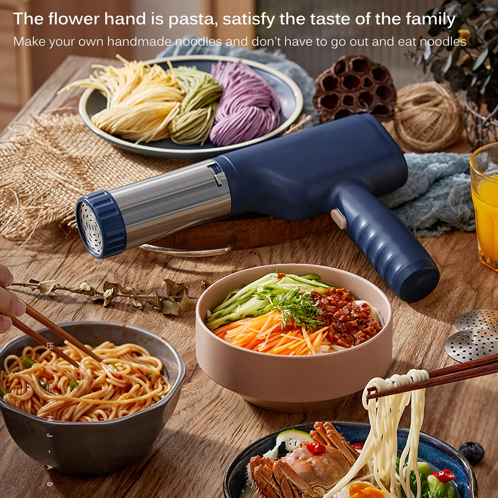 Noodle Maker Press Pasta Machine Stainless Steel Kitchen Pressing Spaghetti Crank Cutting Noodle Making Gun Kitchen noddle Tools