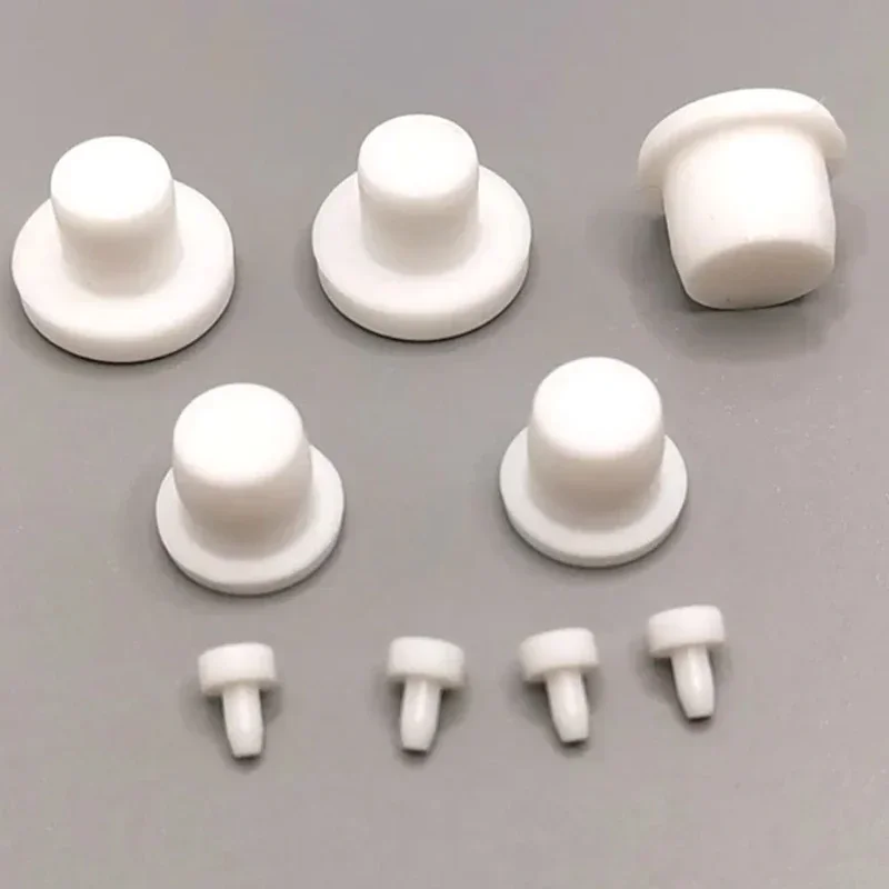 2mm-14mm White Silicone Rubber Hole Plugs Solid T Type High Temperature Seal Stopper Dustproof Plug 1/2/3/5/10/15/20 Pcs silicone rubber plugs rubber caps silicone rubber caps