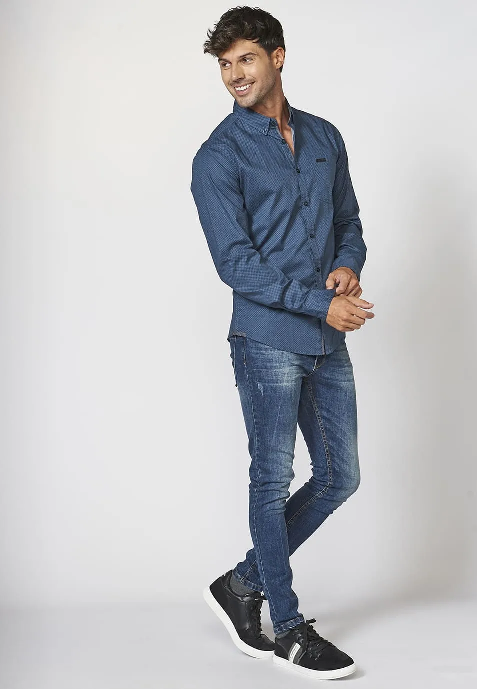 manga larga bolsillo delantero para Hombre Koroshi -