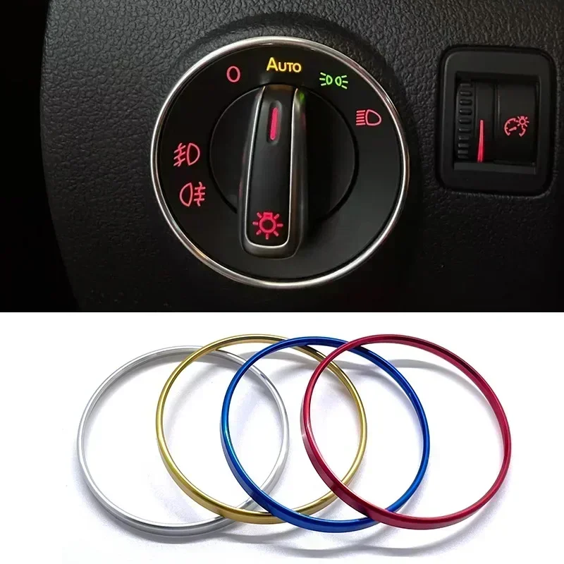 Car Headlight Switch Decorative Frame Trim Ring Sticker Fit for Volkswagen VW Golf Jett MK5 MK6 Passat B6 B7 CC Touran Tiguan car headlight switch trim