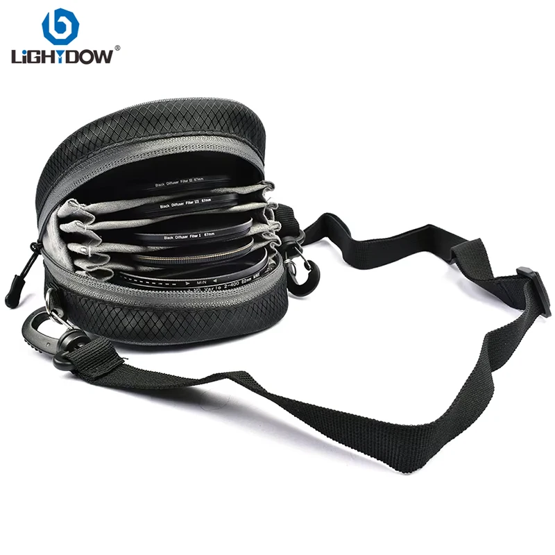Lightdow Dustproof Filter Bag Filter Pouch Shoulder Case with Belt Photography Lens Accessories Easy to carry