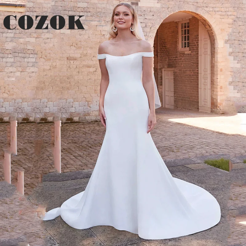 

Женское свадебное платье-Русалка, платье до пола с открытыми плечами и открытой спиной, модель Z08Y по индивидуальному заказу, 2024