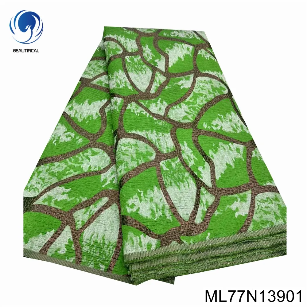 

2023 Haute Couture Jacquard Fabric Nigerian Brocade Lace Fabric Tissu African Tulle Net Lace for Women Party Dress ML77N139