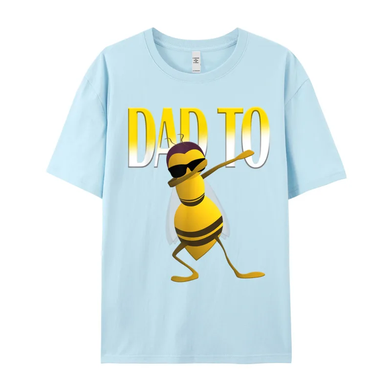 Design Mens Dabbing Bee Funny Dad Tshirts Graphic Mother Day Short Sleeve O Neck Tops Tees All Cotton Men's Normal Tops T Shirt Mens Dabbing Bee Funny Dad To Be Shirt__19335 light