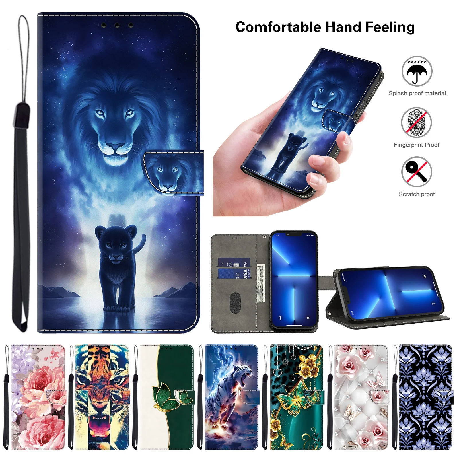 Premium 3D Magnetic Leather Wallet Flip Case