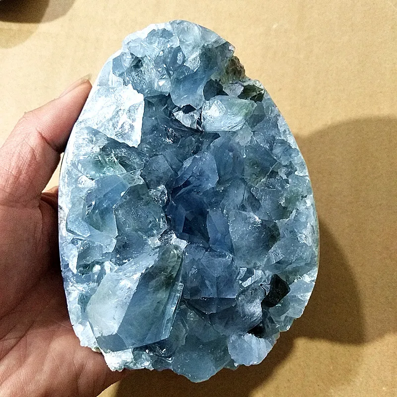100% натуральный камень селестин Кристалл геоде образцы минералов полости.Образцы кластеров для дома, декорированные целебными кристаллами