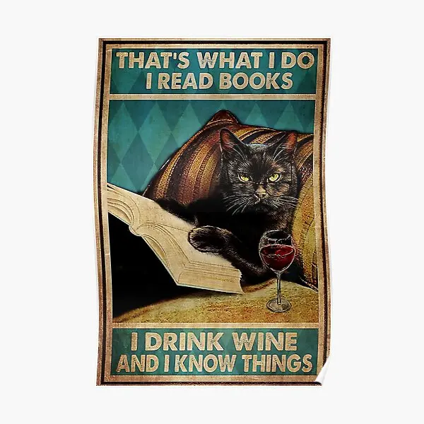 

Black Cat That Is Was I Do I Read Book I Poster Wall Picture Art Mural Modern Funny Print Vintage Home Room Painting No Frame