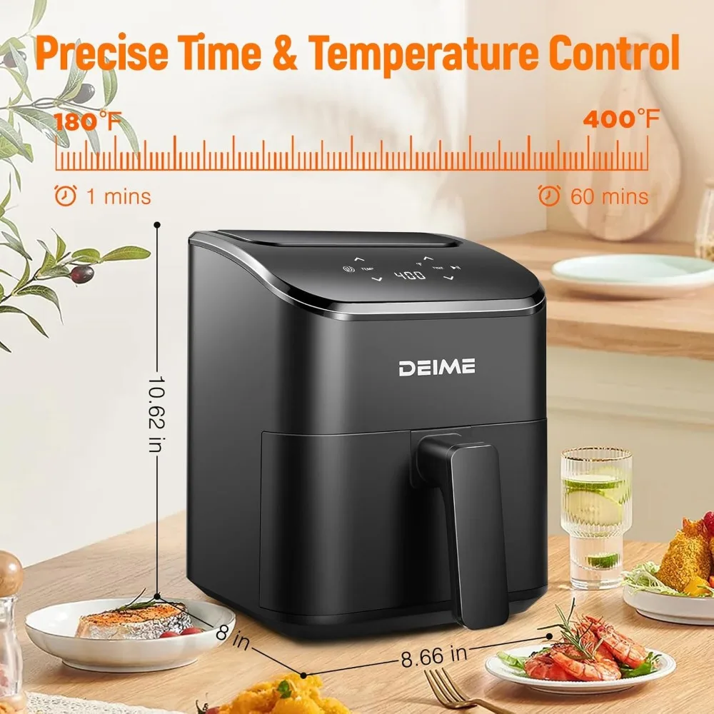 2025 NEW DEIME Air Fryer 3 Qt, Small Airfryer Digital Space Saving Compact, Bake, Reheat, Roasts for Quick Easy Meals 3