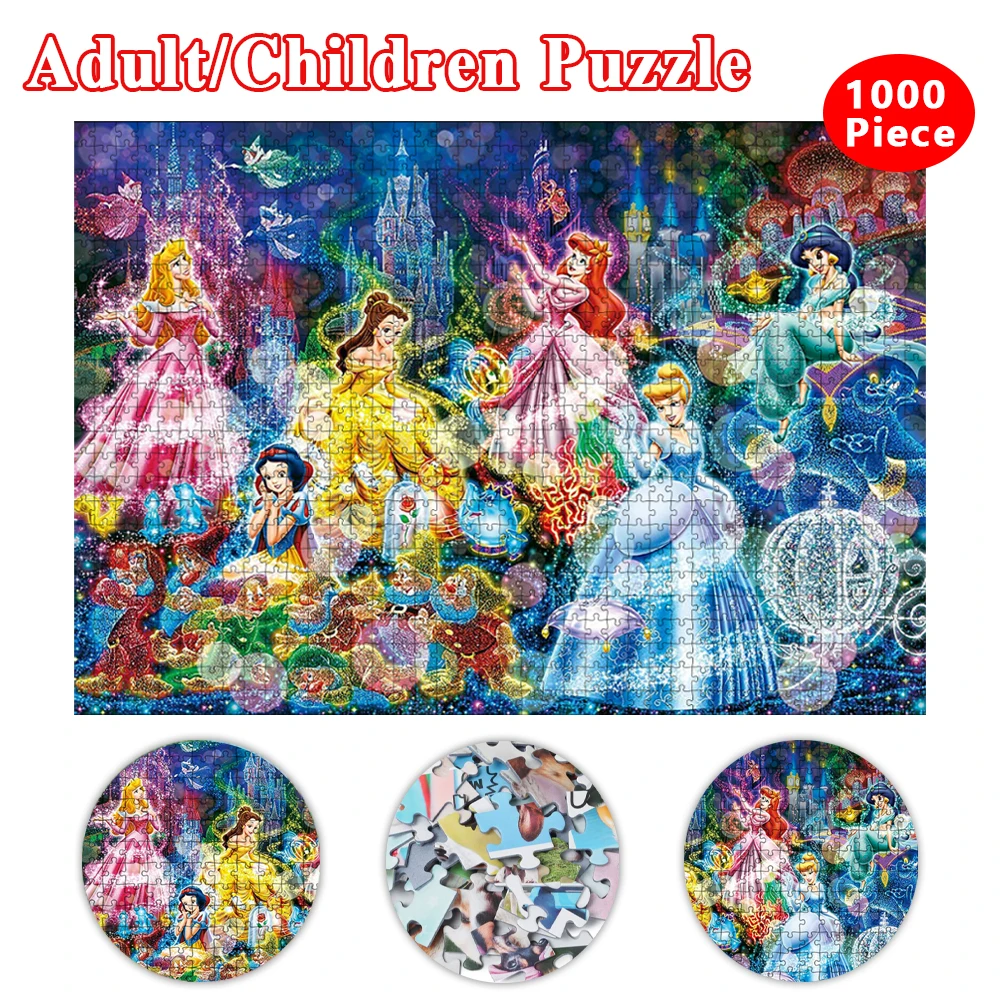 Disney belle cinderella puzzles toys cartoon disney princess 1000