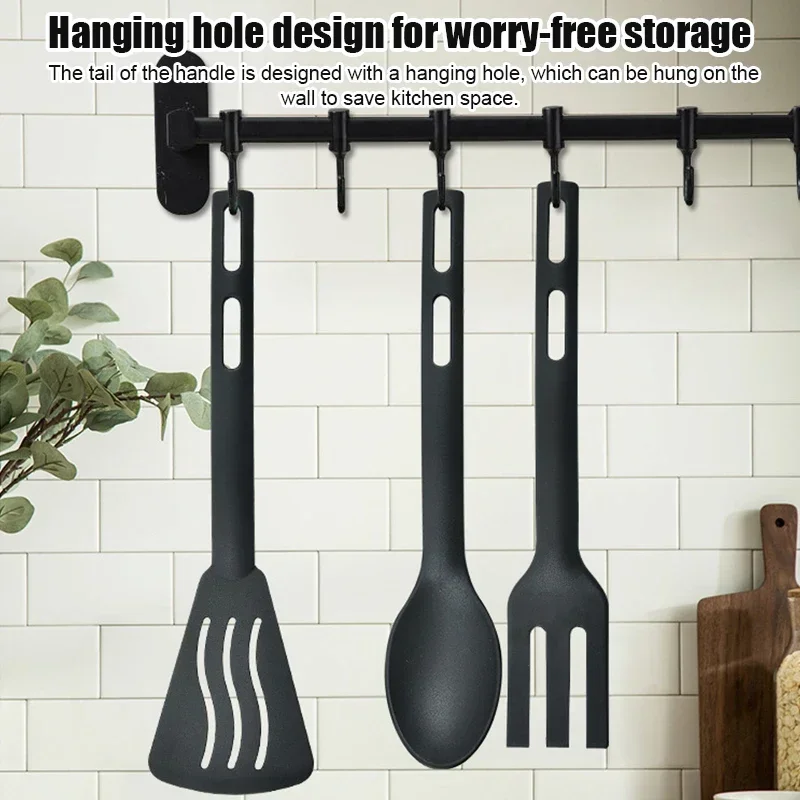 Description Picture 6 of item3PCS Mini Nylon Kitchen Utensils Set For Kids Kitchen Cooking Tools Slotted Turner Solid Spoon Fork Spade Fork Spoon Dinnerware