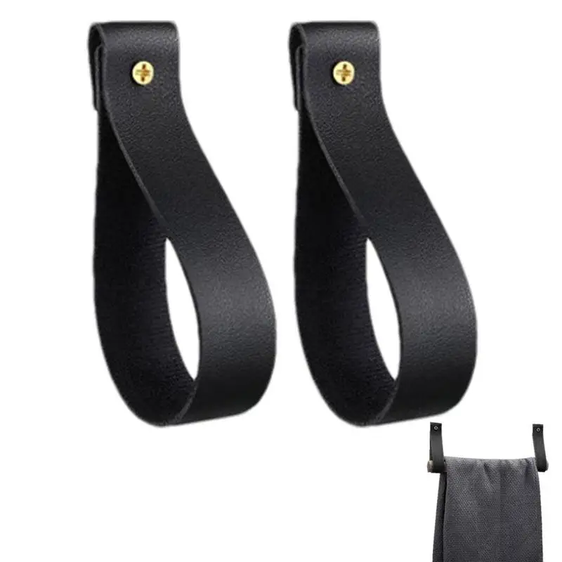 

Leather Curtain Rod Holder Wall Mounted Strap Towel Hook Wall Mounted Rope For Clothes And Towel